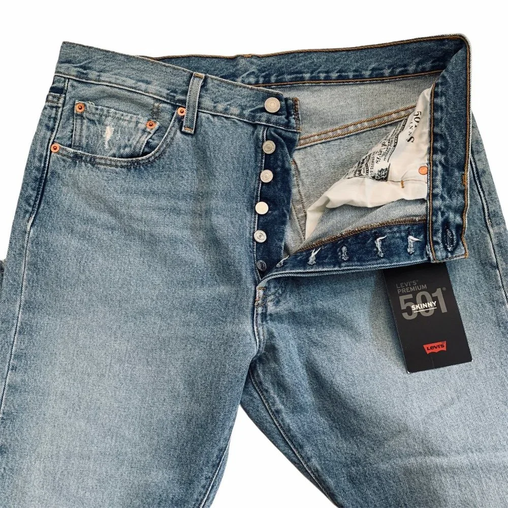 NWT Free People x Levi’s 501 Skinny Lovefool 32 x 30 - Picture 4 of 8